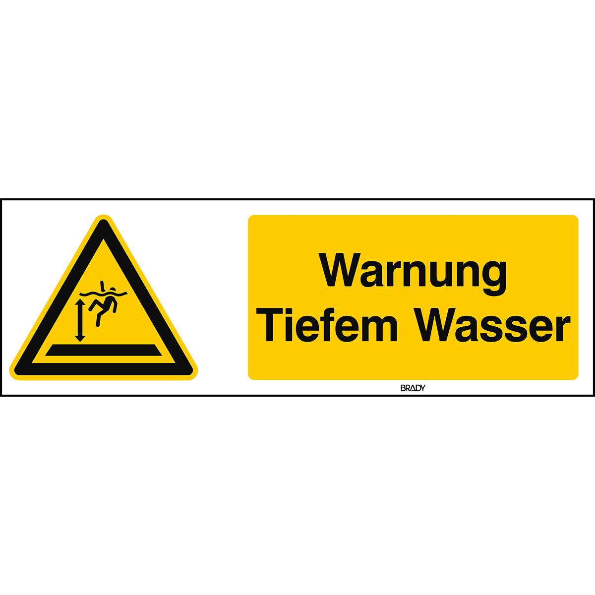 ISO Sicherheitskennzeichnung - Warnung Tiefem Wasser