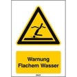 ISO Sicherheitskennzeichnung - Warnung Flachem Wasser