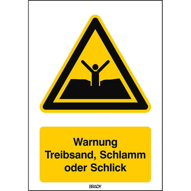 ISO Sicherheitskennzeichnung - Warnung Treibsand, Schlamm oder Schlick
