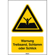 ISO Sicherheitskennzeichnung - Warnung Treibsand, Schlamm oder Schlick