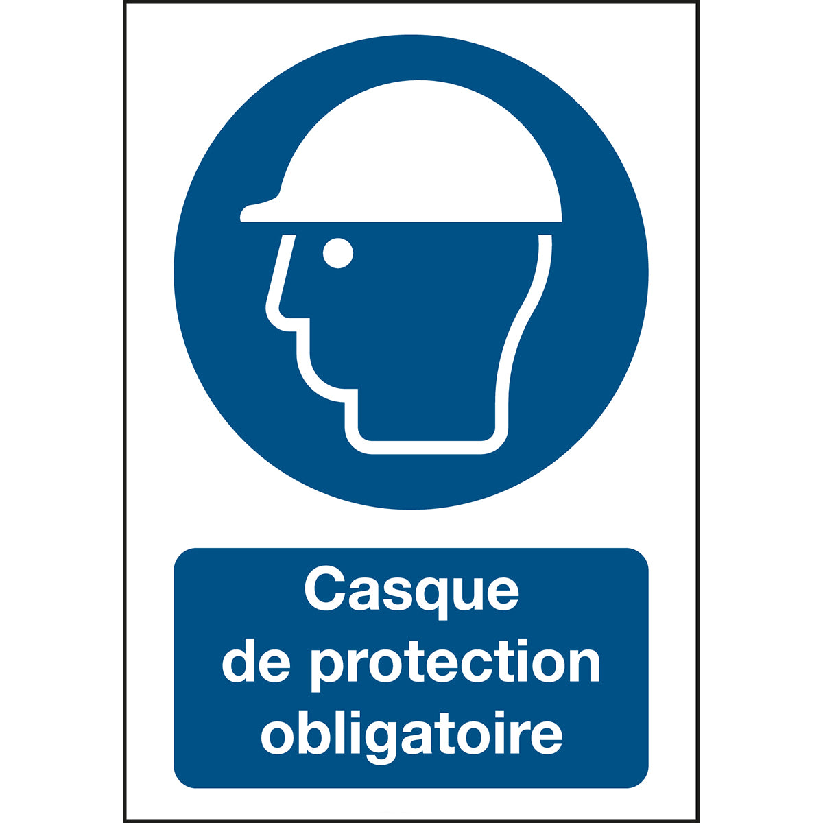 Signalisation ISO 7010 - Casque de protection obligatoire (produit francophone)