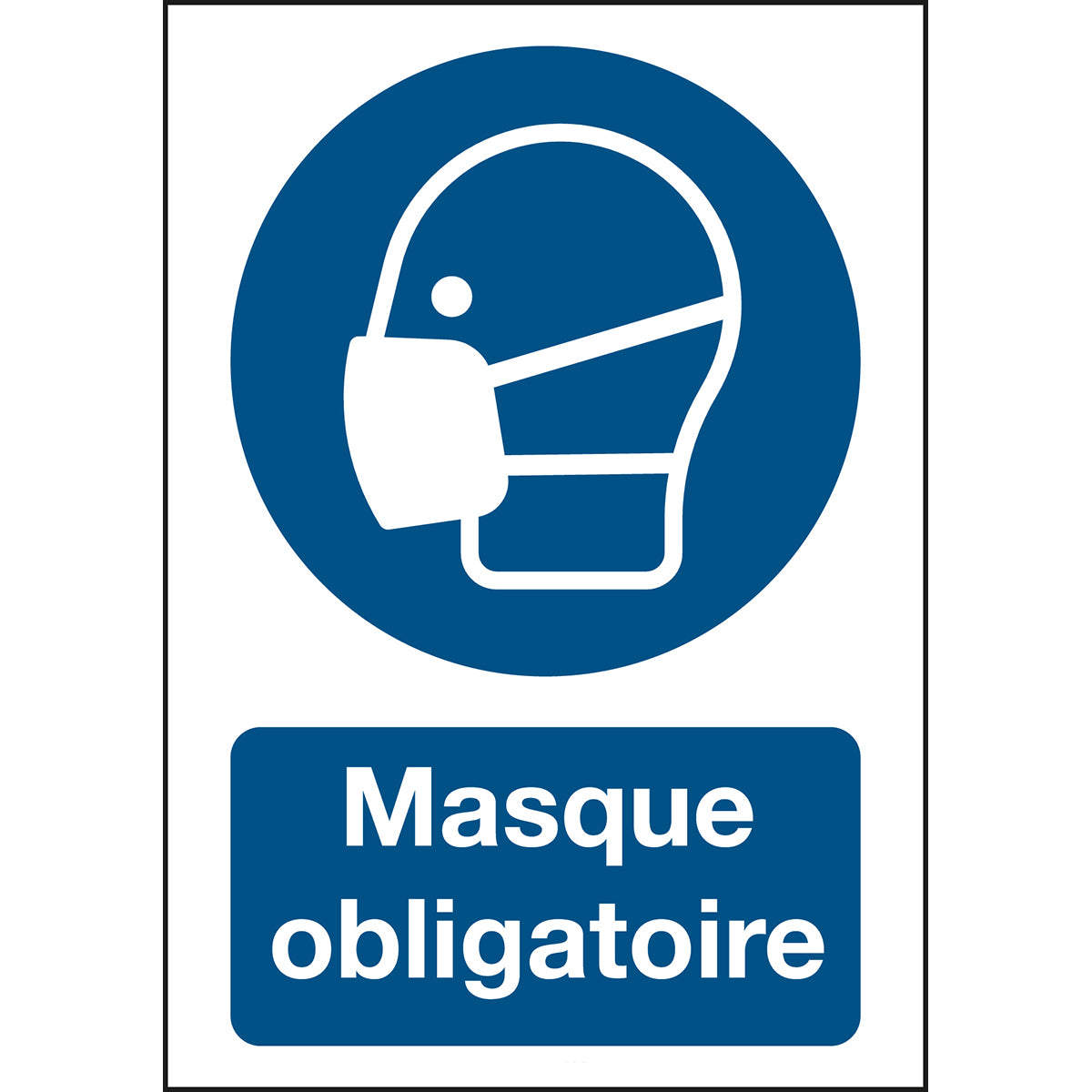 Signalisation ISO 7010 - Masque obligatoire (produit francophone)