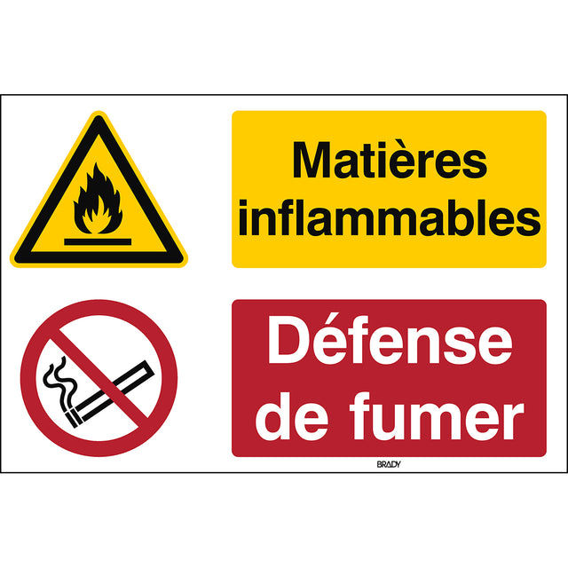 Warnung; Brandgefahr/feuergefährliche Stoffe, Rauchen verboten – ISO 7010
