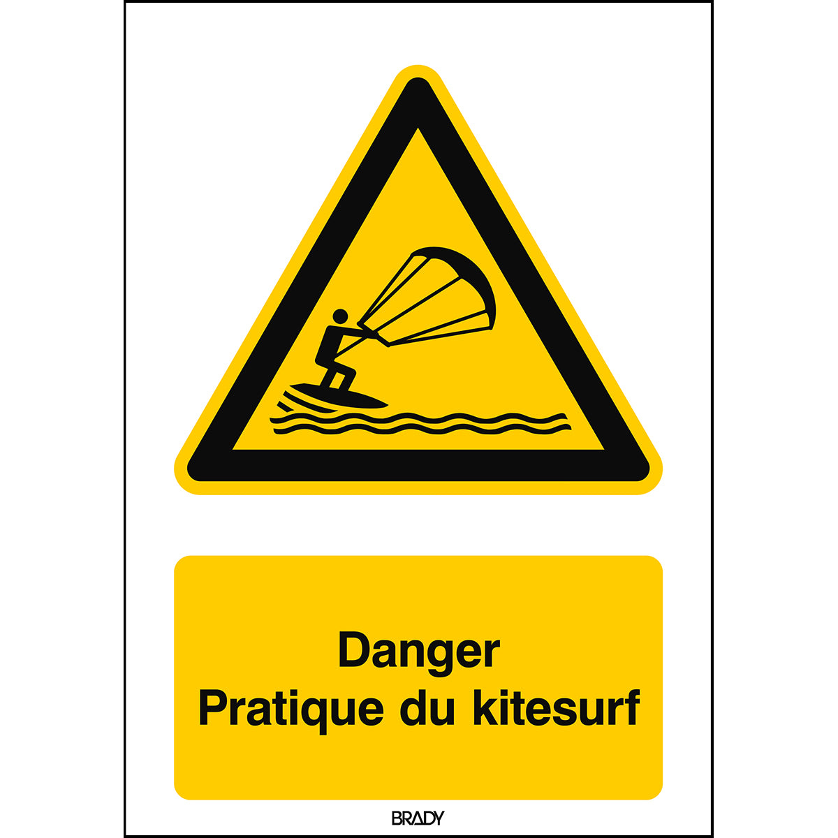 ISO Sicherheitskennzeichnung - Warnung Kitesurfern