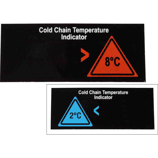 Reversible, temperaturanzeigende Etiketten - 2 Temperatur-Messstufen