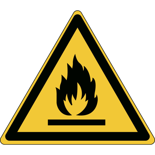 ISO Sicherheitskennzeichnung - Warnung vor feuergefährlichen Stoffen