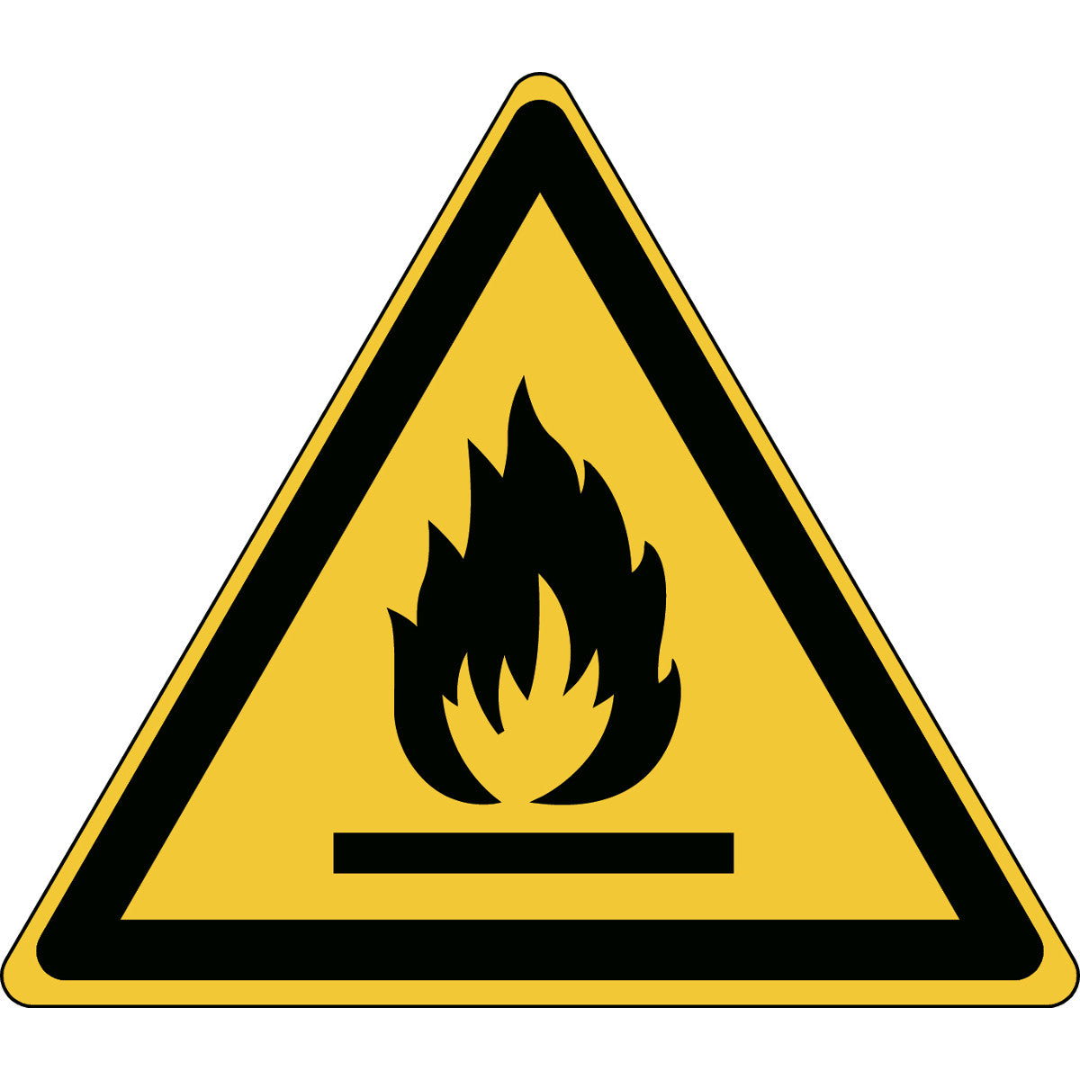 ISO Sicherheitskennzeichnung - Warnung vor feuergefährlichen Stoffen