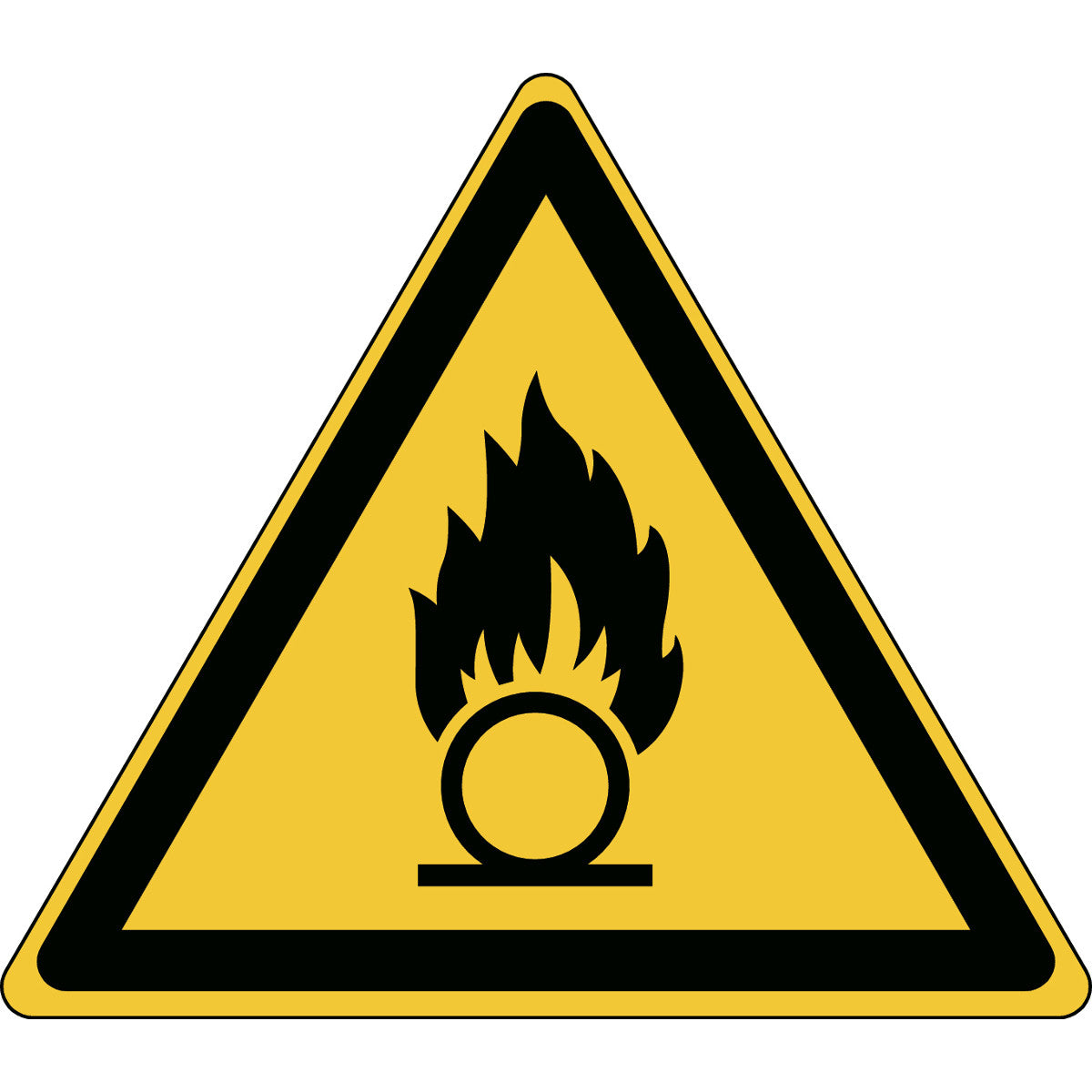 ISO Sicherheitskennzeichnung - Warnung vor brandfördernden Stoffen