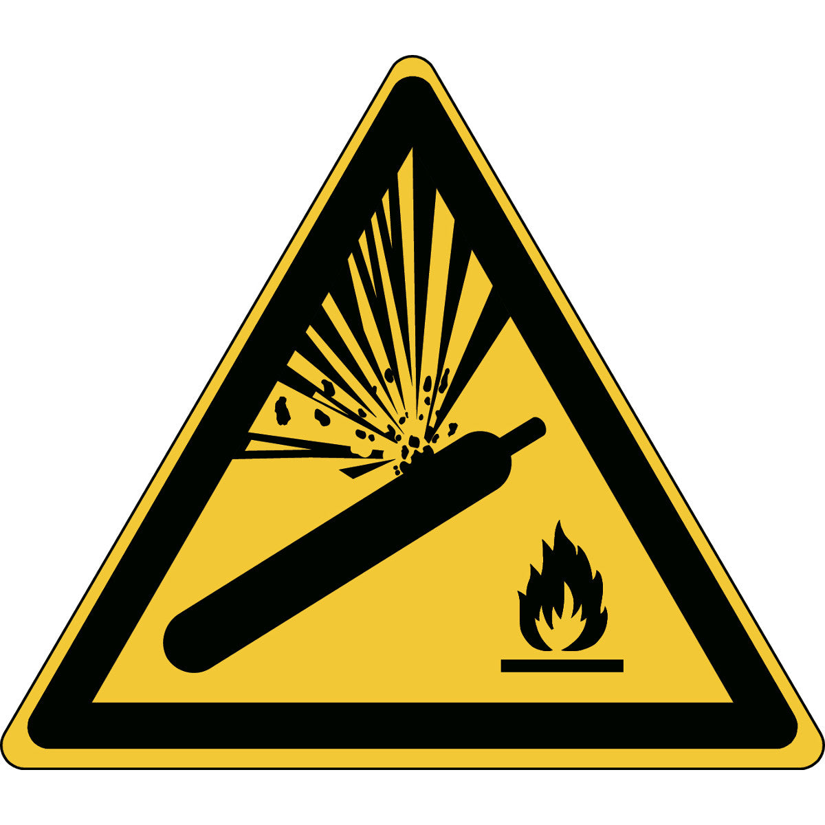 Warnung; Druckzylinder – ISO 7010