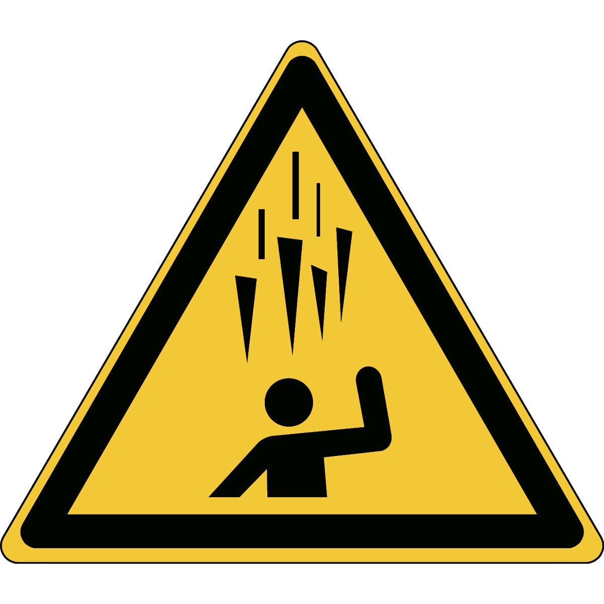 Warnung; Herabfallende Eisbrocken – Sicherheitsschild – ISO 7010