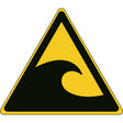 ISO Sicherheitskennzeichnung - Warnung Tsunami-Gefahrenzone